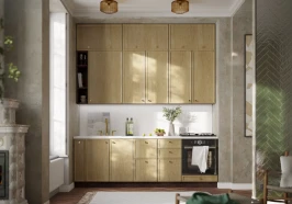 Прямая модульная кухня Беверли 2400 Дуб Шампань МДФ