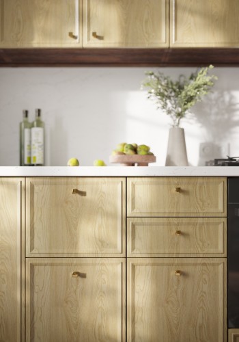 Прямая модульная кухня Беверли 2300 Дуб Шампань МДФ