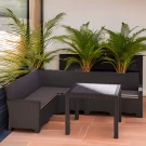 Комплект мебели под ротанг Калифорния “California“ с угловым диваном 240х240 см арт.80497-7П с подушками и столом 95х95 см Комплект мебели под ротанг Калифорния “California“ с угловым диваном 240х240 см арт.80497-7П с подушками и столом 95х95 см