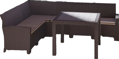 Комплект мебели под ротанг Калифорния “California“ с угловым диваном 240х240 см арт.80497-7П с подушками и столом 95х95 см