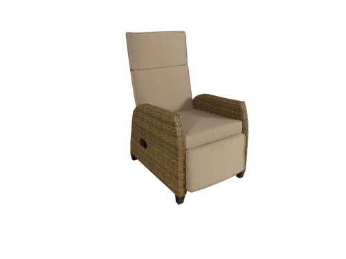 Кресло реклайнер плетеное из ротанга Гранд Патио «Grand Patio»  -  Greige