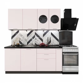 Кухонный гарнитур Мемфис 1800 Японский шелк МДФ прямой