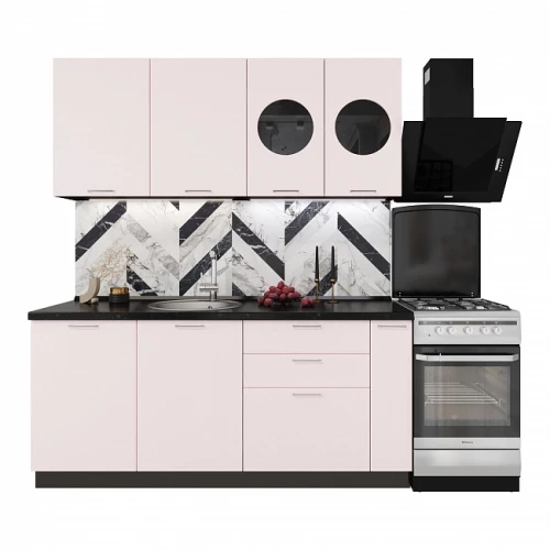 Кухонный гарнитур Мемфис 1800 Японский шелк МДФ прямой