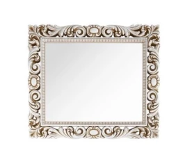 Зеркало Версаль в раме, патина золото, белое