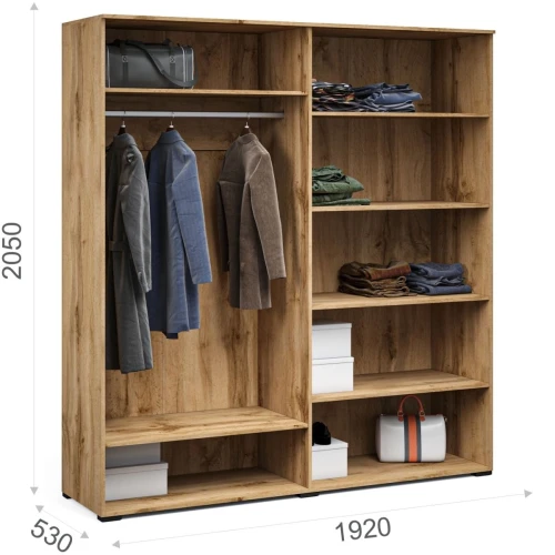 Шкаф «Лацио Сканди» 4д, Вотан/Сканди графит