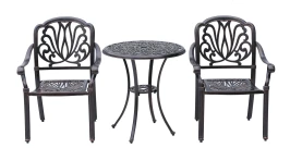 Кофейный набор из литого алюминия стол Макао D68 + 2 кресла Феникс