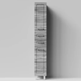 Пенал Арабеска 30 напольный, Лиственница структурная контрастно-серая ПВХ 64202, левый