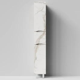 Пенал Лайт 30 напольный, Мрамор Белый натур милк ПВХ 2537, левый