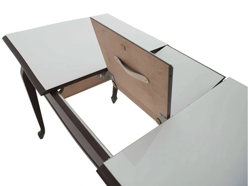 Стол «Кабриоль» 120x80 GLASS белый, орех темный