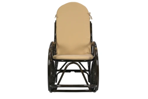 Кресло -качалка Сантьяго арт.CV-SB10 (1кор.+мягк.эл.) каркас коричневый, сиденье бежевое)