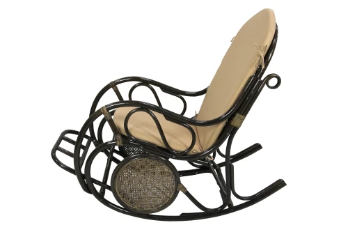 Кресло -качалка Сантьяго арт.CV-SB10 (1кор.+мягк.эл.) каркас коричневый, сиденье бежевое)
