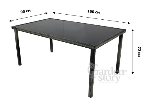 Набор мебели Нестор  арт.SFS012-1 серый, серый 3 уп. (стол + 4 стула ротанг серый, подушки серые) "Garden story"