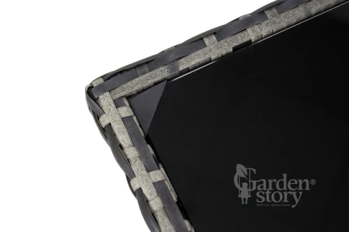 Набор мебели Нестор  арт.SFS012-1 серый, серый 3 уп. (стол + 4 стула ротанг серый, подушки серые) "Garden story"