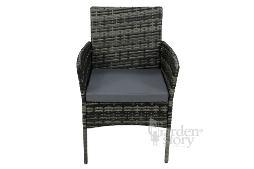 Набор мебели Нестор  арт.SFS012-1 серый, серый 3 уп. (стол + 4 стула ротанг серый, подушки серые) "Garden story"