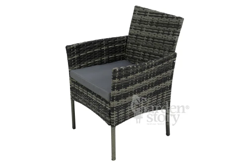 Набор мебели Нестор  арт.SFS012-1 серый, серый 3 уп. (стол + 4 стула ротанг серый, подушки серые) "Garden story"
