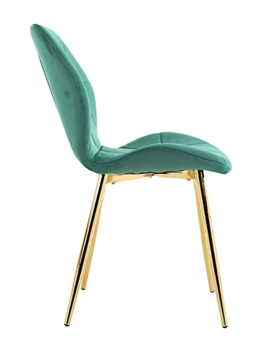 DC826 Стул мягкий, ИЗУМРУД#G62-18 велюр, каркас металл золото КРУГЛЫЙ