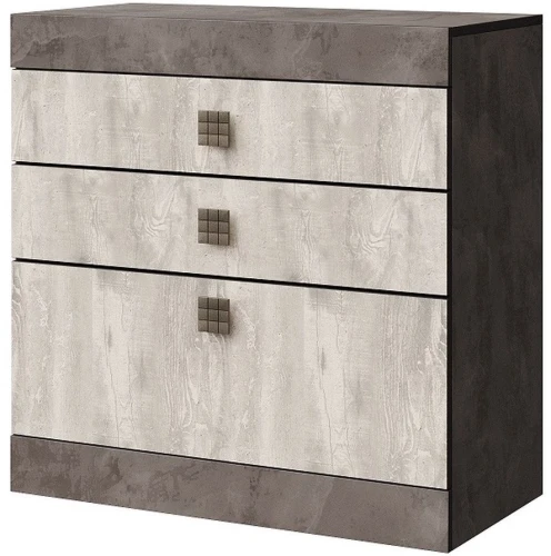 Комод «Лондон 3Я» КМК 0467.11, Оникс/Бетон пайн светлый