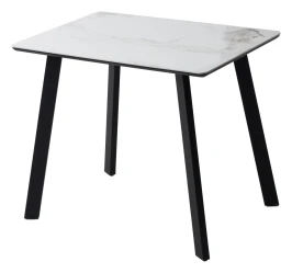 Стол ТИК ТАК 90  PANDORA LIGHT, керамика / Черный каркас М-City