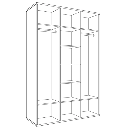 Шкаф распашной трехдверный Парма Нео