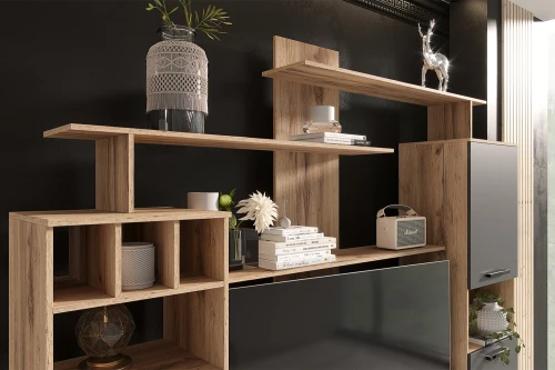 Гостиная Мини, Графит, Дуб крафт