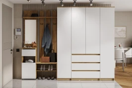 Прихожая Денвер, Дуб Золотой, Белый. Комплект 5