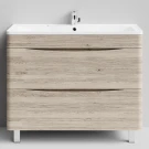 Тумба Адель 100 напольный, Дубослив ореховый светлый ПВХ 3445 Vodok с раковиной в комплекте Тумба Адель 100 напольный, Дубослив ореховый светлый ПВХ 3445 Vodok с раковиной в комплекте