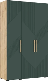 Шкаф трехстворчатый Ирис, Браш Мени Грин, Дуб Крафт