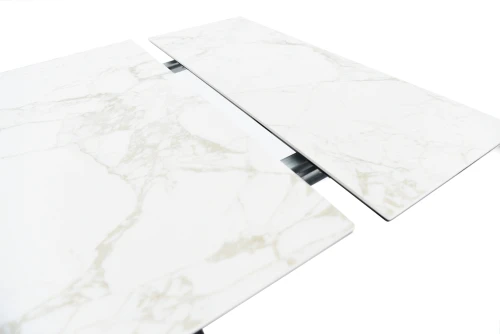 Стол Монако, Керамогранит, Черный матовый муар/Calacata vaglioro