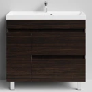 Тумба Бест 90 левая дверь, напольный, Палисандр ПВХ 43101 Vodok с раковиной в комплекте