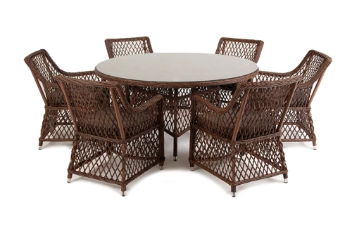 "Эспрессо - 150 L" обеденная группа плетеная, цвет коричневый