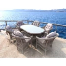 Комплект плетеной мебели T217/LV-217 Beige (6+1) с подушками в комплекте Комплект плетеной мебели T217/LV-217 Beige (6+1) с подушками в комплекте