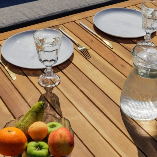 Обеденный комплект BROOKLYN с угловым диваном из акации