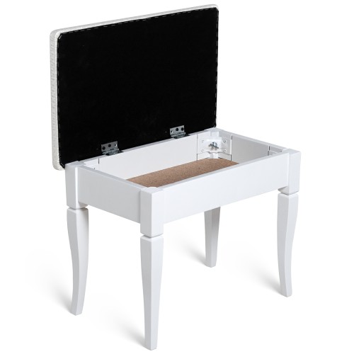 Банкетка Ретро М с ящиком белый, ткань экокожа белый