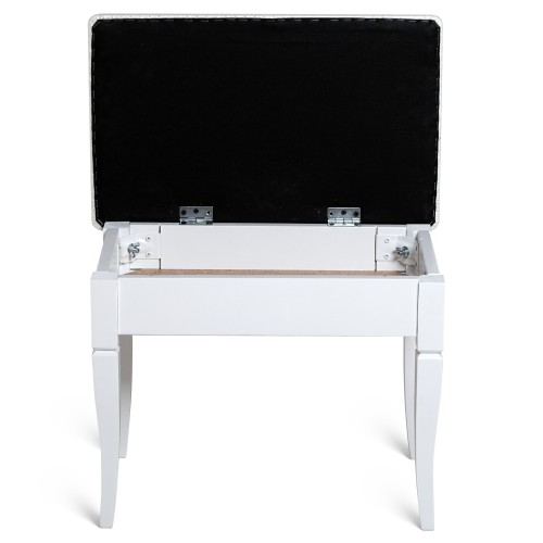 Банкетка Ретро М с ящиком белый, ткань экокожа белый