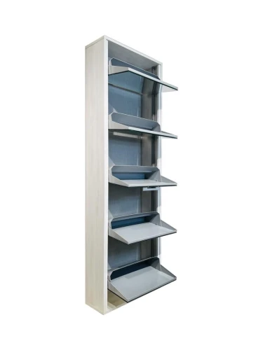 Обувница ЛАЙТ 5 МП (Выбеленное дерево /Зеркало)