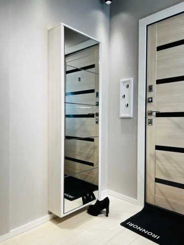 Обувница ЛАЙТ 5 МП (Выбеленное дерево /Зеркало)