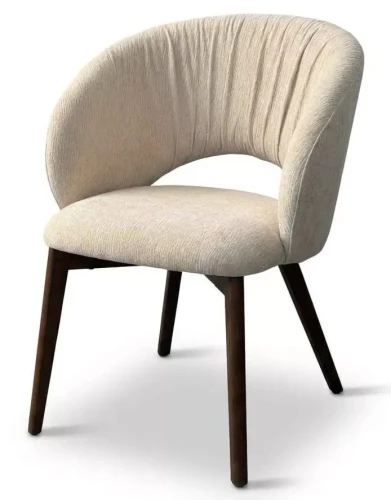 Стул ПИОЛА (PIOLA), цвет СВЕТЛО-БЕЖЕВЫЙ CITY-102, букле / ОРЕХ каркас,  ®DISAUR