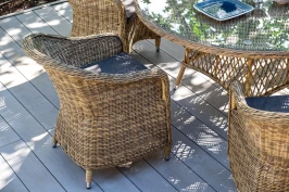 "Эспрессо - 150 R" обеденная группа плетеная, цвет соломенный