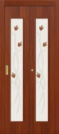Межкомнатная складная дверь BRAVO 22Х Л-11 (ИталОрех) Худ.