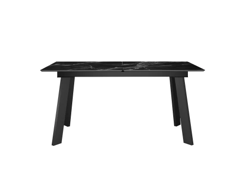 Стол DikLine DKH160, керамика 160(200)х90, мрамор черный матовый, опоры черные (2 уп.)