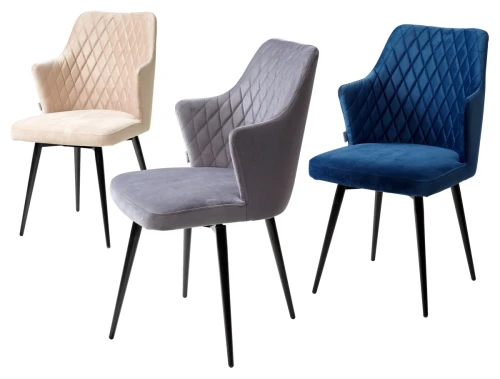 Стул HERMAN 360 град. БЕЖЕВЫЙ #5, велюр / черный каркас М-City