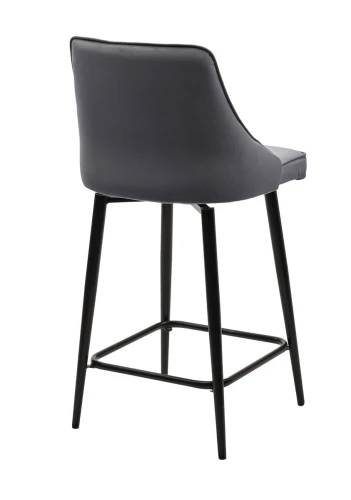 Полубарный стул ПАРКЕР 360 град. поворот. H-14 Серый, велюр / черный каркас, М-City