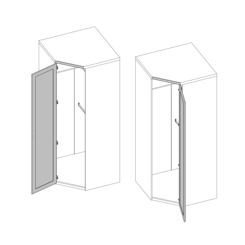 VALENCIA, Шкаф угловой 1DZ. Цвет СЕРЫЙ