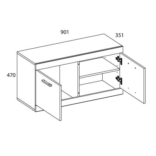Тумба 2D, OSKAR , цвет дуб Санремо