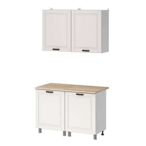 Готовая кухня МК Аленушка 1,2м Астра Молочный,скоба черный,сонома