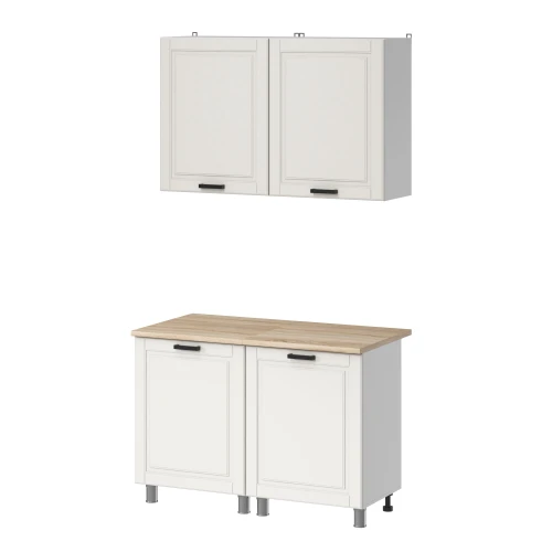 Готовая кухня МК Аленушка 1,2м Астра Молочный,скоба черный,сонома