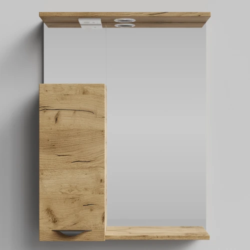 Зеркало Марко 60, ручки Черные, Дуб Тортуга ПВХ 2357-43, левый