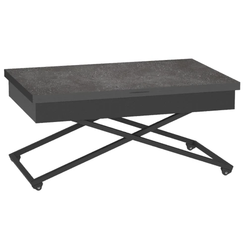 Стол универсальный трансформируемый АНДРЭ Loft ЛДСП терраццо/чёрный