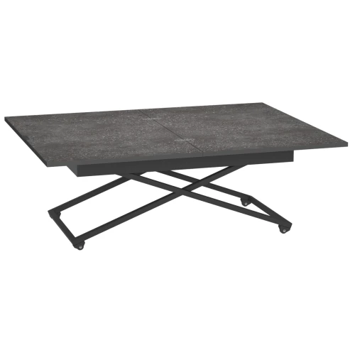 Стол универсальный трансформируемый АНДРЭ Loft ЛДСП терраццо/чёрный