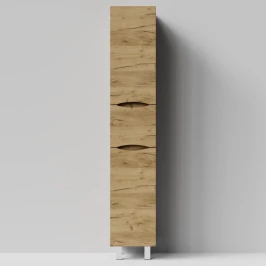 Пенал Лайт 35 напольный, Дуб Тортуга ПВХ 2357-43, левый, бельевая корзина